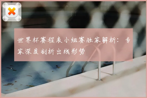 世界杯赛程表小组赛独家解析:专家深度剖析出线形势